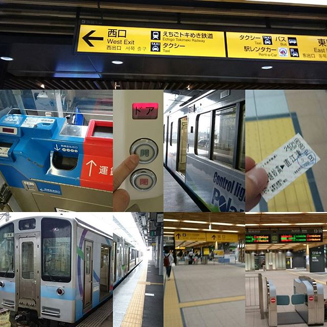 #さむねこさんぽ #上越妙高駅 で #北陸新幹線 から #えちごトキめき鉄道 に乗り換えます。先頭車両には、セルフの支払いエリアがあるね。何処かに無人駅があるのかな？