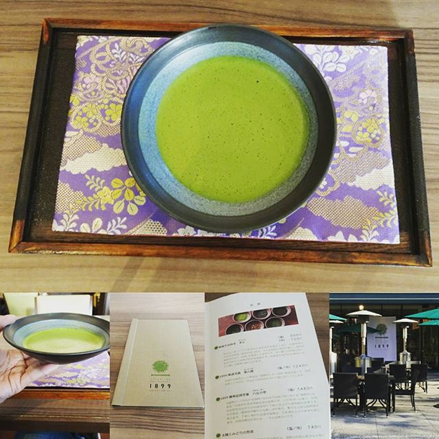 #東京散歩 #1899 #greentearestaurant1899 の #抹茶 ですにゃ わりと酸味がある感じの #宇治抹茶 #茶菓子セット はないっぽい #茶屋 #茶道 #tokyo