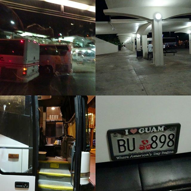 #初めてのグアム  空港からホテルまでは、バスで移動！ナンバープーレートまで #iloveguam ！ちなみに到着時刻は夜中の1時すぎ！ #グアム #旅行 #guam
