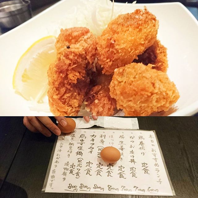 日本橋人形町のおすすめランチ #祭ヤ カキフライ定食ですな！カキフリャー連チャンですな！うまいにきまってる！
