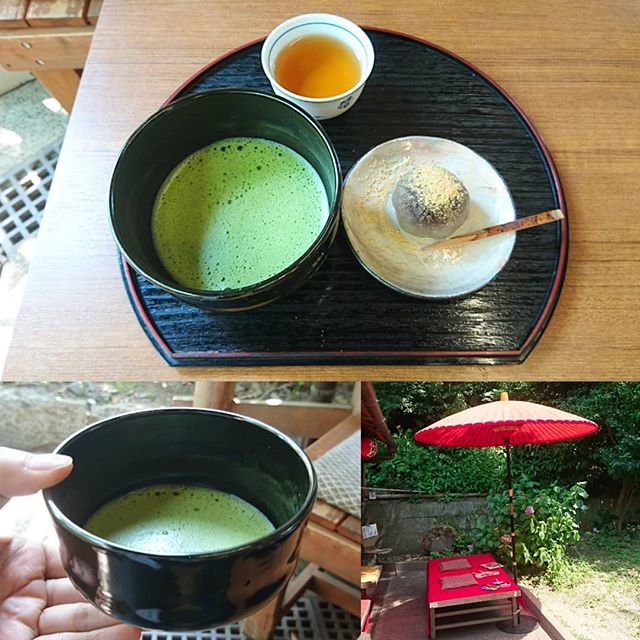 #お抹茶部 #茶わん坂皐月亭 清水寺の入り口付近にあるお抹茶屋さん和菓子がひんやりでうまいね。激熱な気温でもホットの抹茶をいただきたくのです。京都はお抹茶飲める所が多すぎるからコンプリートは不可能だね。